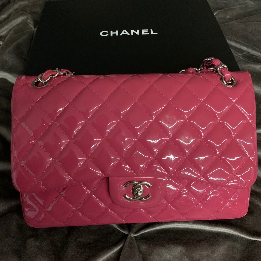 ❌❌❌SOLD❌❌❌Chanel Jumbo double flap pink patent